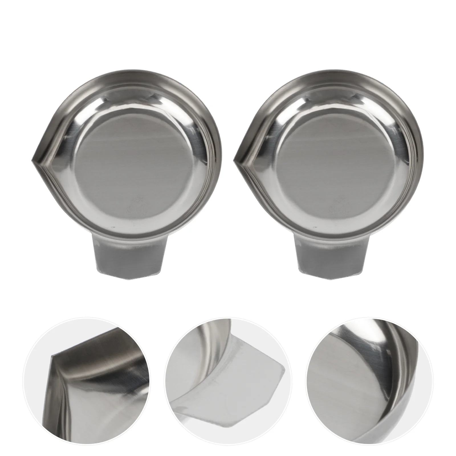 2 Pcs Measuring Cups Diamond Weighing Pan Scale Tray Rack Stainless Steel Electronic Balance Silver Food