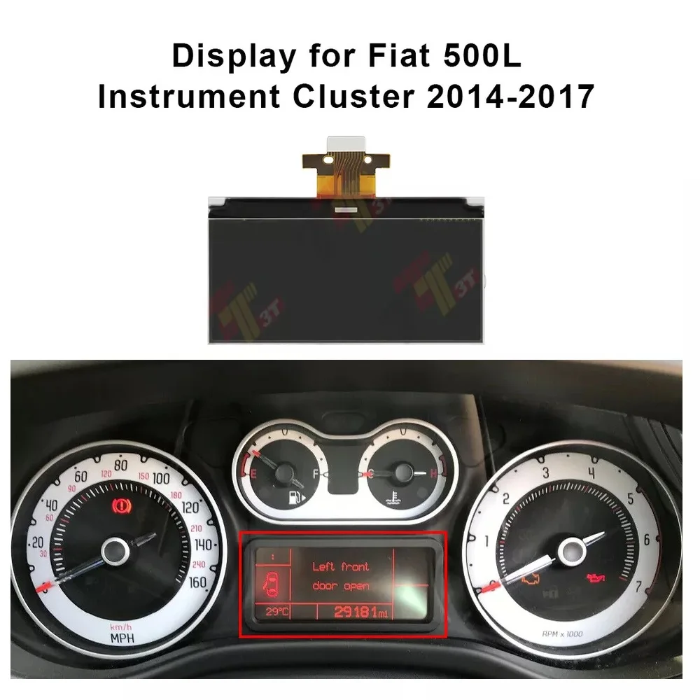 Dashboard LCD Display for Fiat 500 Instrument Cluster