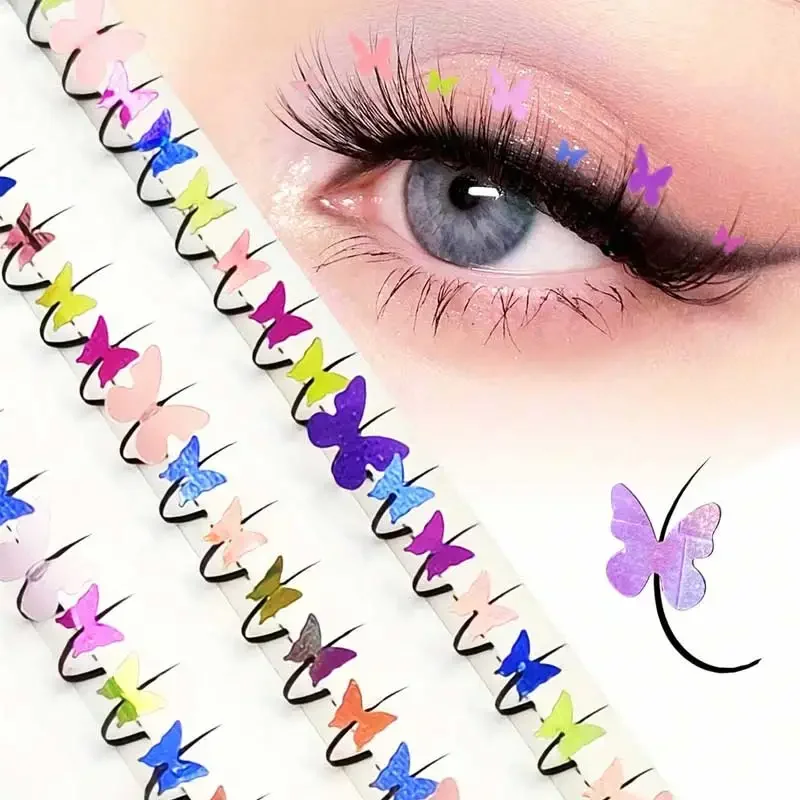 Multicolor Glitter Eyelashes 3D Mink Effect | Diamond-Embedded Party Lashes for Stage/Cosplay - Reusable Dramatic Wispy Glam