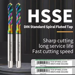 ZUANTONG 1PCS HSSE-M35 DIN 371 376 Standard Spiral Fluted Tap M2 M2.5 M3 M4 M5 M6 M8 M10 M12 M14 M16 Machine Screw Thread Taps