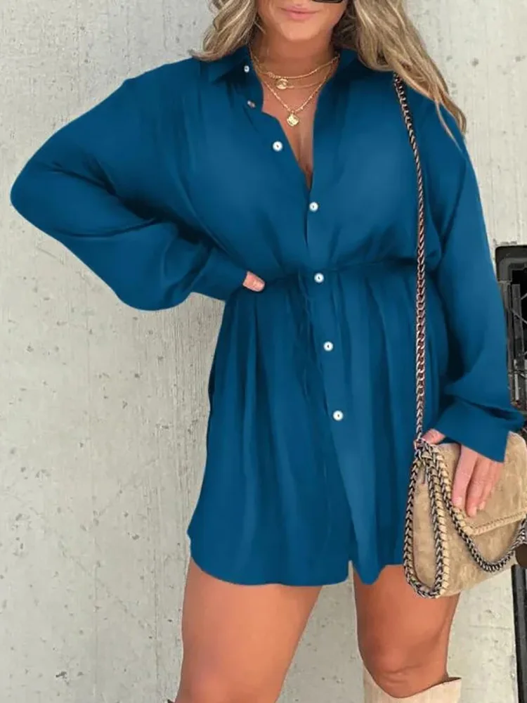 Women Spring Summer Slim Long Sleeve Jumpsuit Female V Neck High Waist Short Rompers Patchwork Button Solid Playsuits With Belt