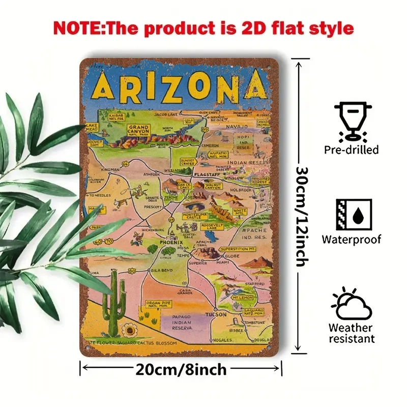 2D Flat - 1pc 2D[Flat] Metal Sign Retro Tin Painting 