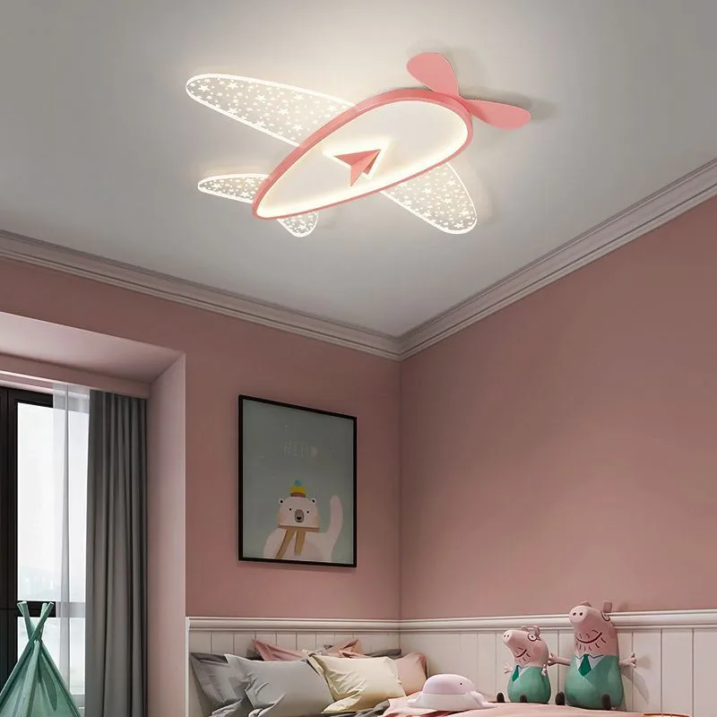 Imagem -03 - Luz de Teto para Crianças Quarto do Bebê Decoração Avião Crianças Luminárias Lâmpada para o Quarto Menino Estrela Luz Teto