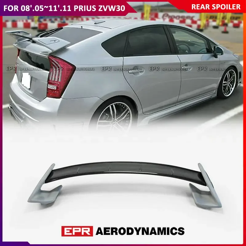 For Toyota 08'.05~11'.11 Prius ZVW30 RR-GT TMK Style Rear Wing Carbon Fiber Fiberglass Unpainted Car-Styling Trunk Spoiler