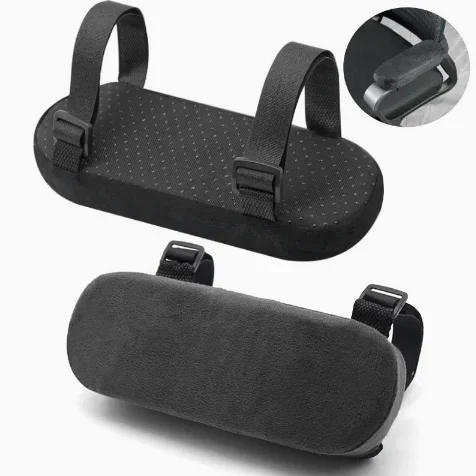 Single Universal Memory Foam Armrest Cushion, Elbow Support Armrest Pad, Pressure Relief Cover for Office Desk Chairs