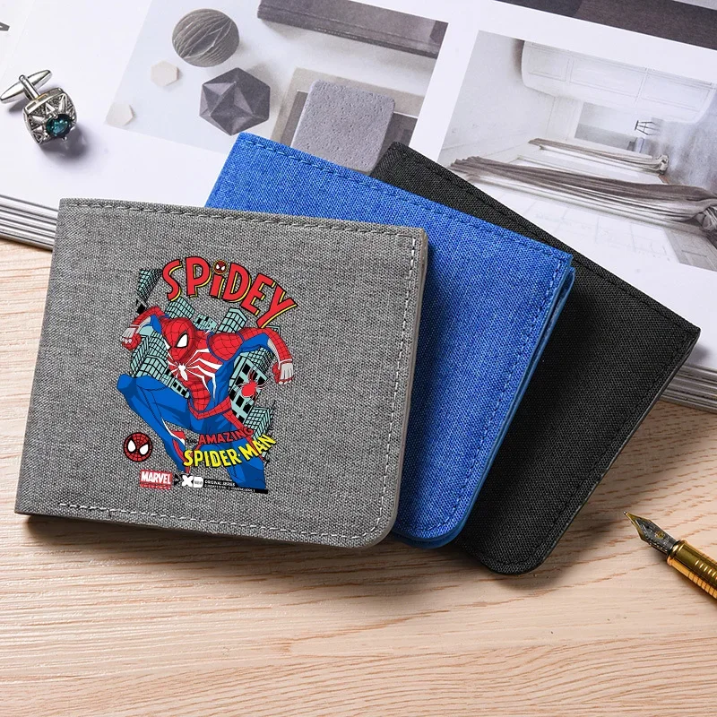 S-Spider Denim Wallets Men Women Fashion Purses Hot Movie Character Prints Cute Purse Outdoor Fashion Wallet Birthday Party Gift