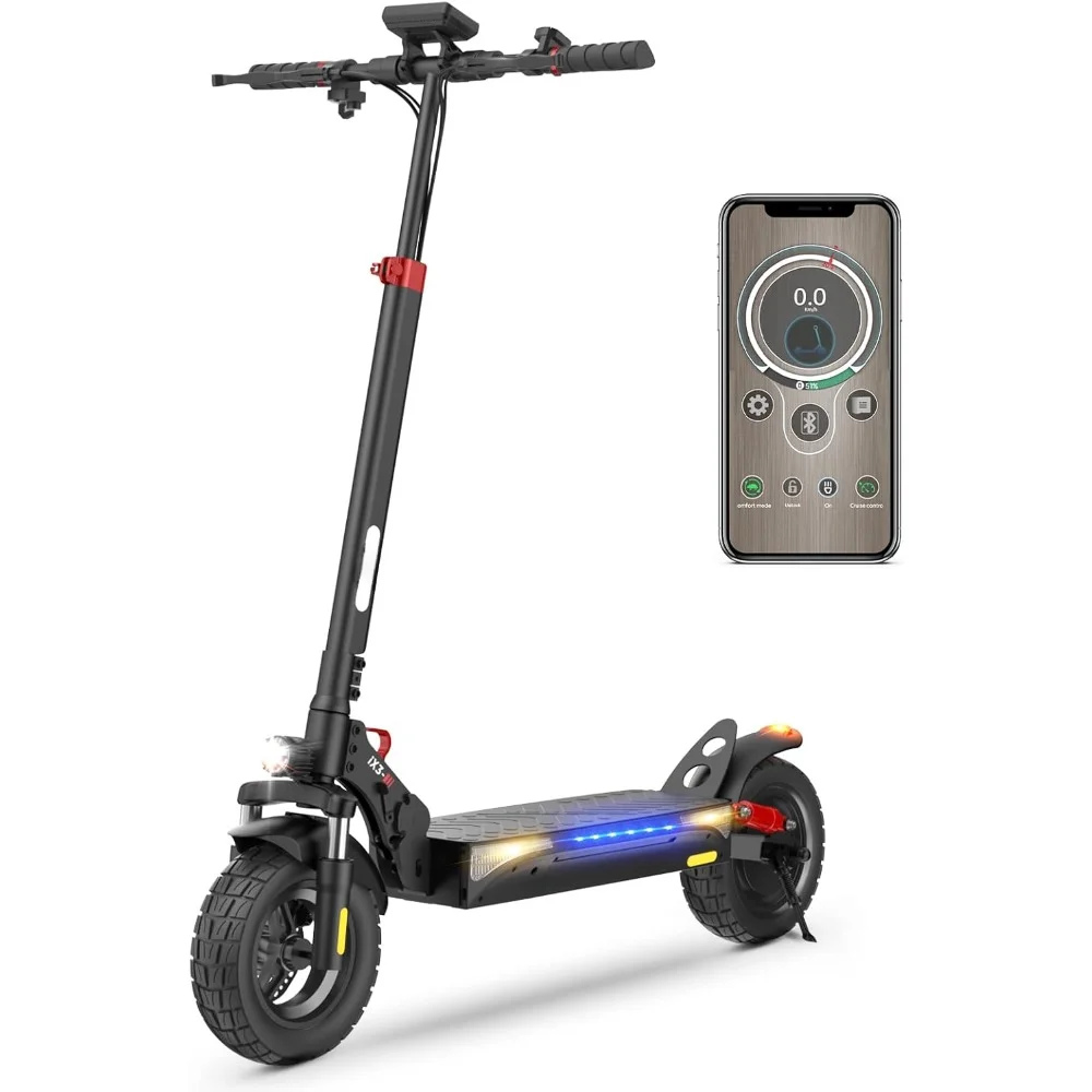 

Electric Scooter Foldable 10" Off Road Pneumatic Tubeless Tires,800W Motor,25MPH Top Speed, Adjustable Handlebar Height with APP