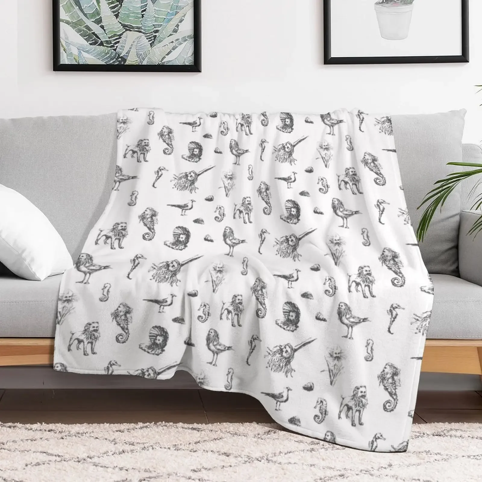 Rent-Free Blackbeard Sketches - gray Throw Blanket for babies Soft Big Blankets