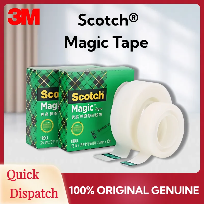 Original 3M Scotch Magic Tape 810 Invisible Matte Writable Tape for Office School Paper Mending Gift Wrapping Photo Safe