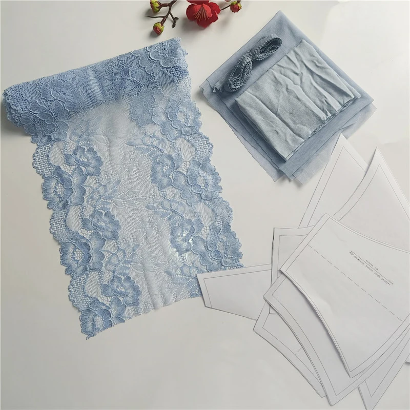 2023Blue Tone Lace Lace Women\'s Underwear Set, Ribbon Bow, Cotton Fabric Underwear Accessories