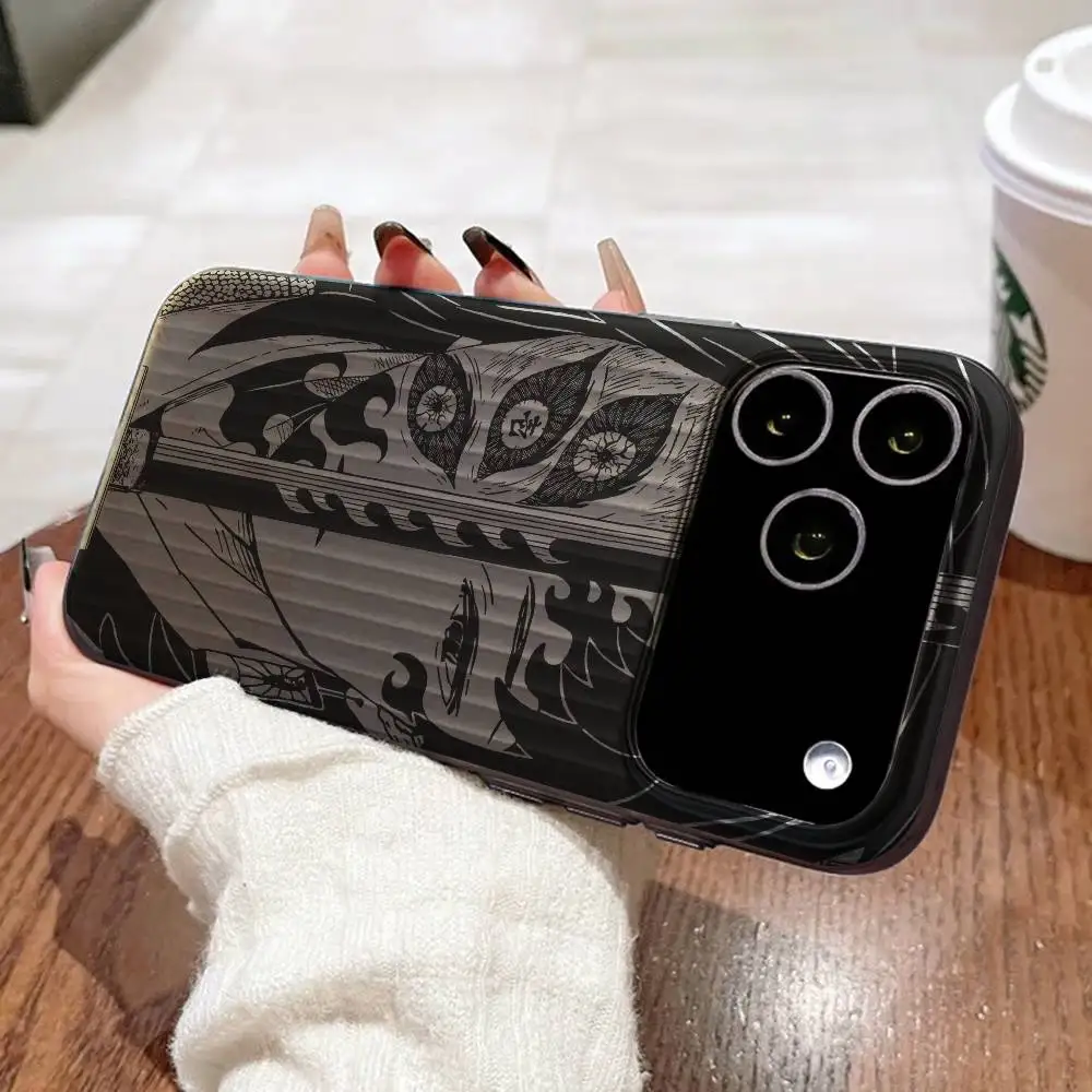 Funda de teléfono corrugada suave de Anime Demon Slayers para iPhone 11 12 13 14 15 16 17 Pro Max Plus cubierta de silicona ondulada