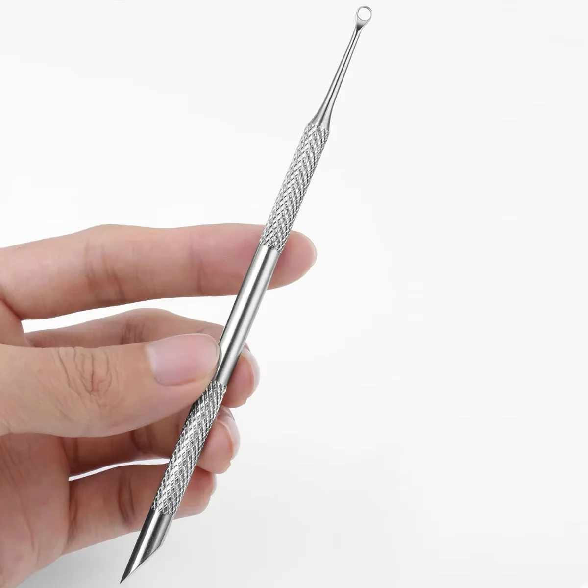 Double-ended Stainless Steel Remover Manicure Sticks Tool Bevelled Nail Grinding File Circle Beveled Head Cuticle Pusher