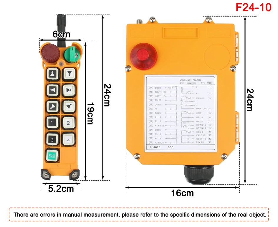 Imagem -03 - Controle Remoto para Controle Remoto Rádio Industrial sem Fio para Dirigir com Guindaste 12v 24v 10 12 v 110v 220v