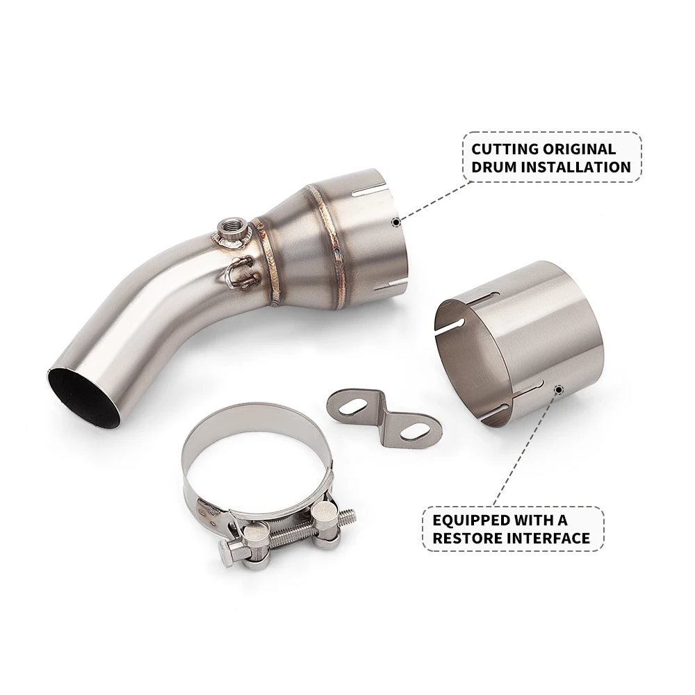Suitable for Z650 Ninja 650 2023-2025 Exhaust Mid Pipe Connecting Tube, Cut Original Catalyst Installation