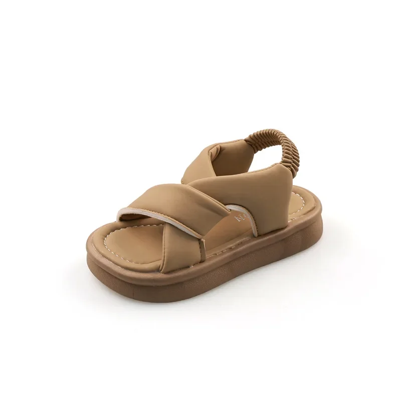 

Summer Girl Sandals Black Versatile Kids Causal Thick Bottom Beach Sandals Fashion Slip-on Versatile Children Open-toe Sandals