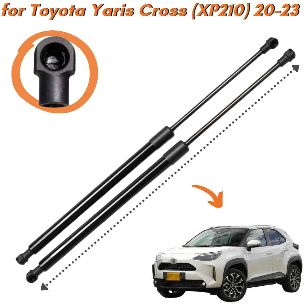 

Кол-во (2) стойки капота для Toyota Yaris Cross (XP210) SUV 2020-2023, передняя крышка, газовые пружины, амортизаторы, подъемники, опоры