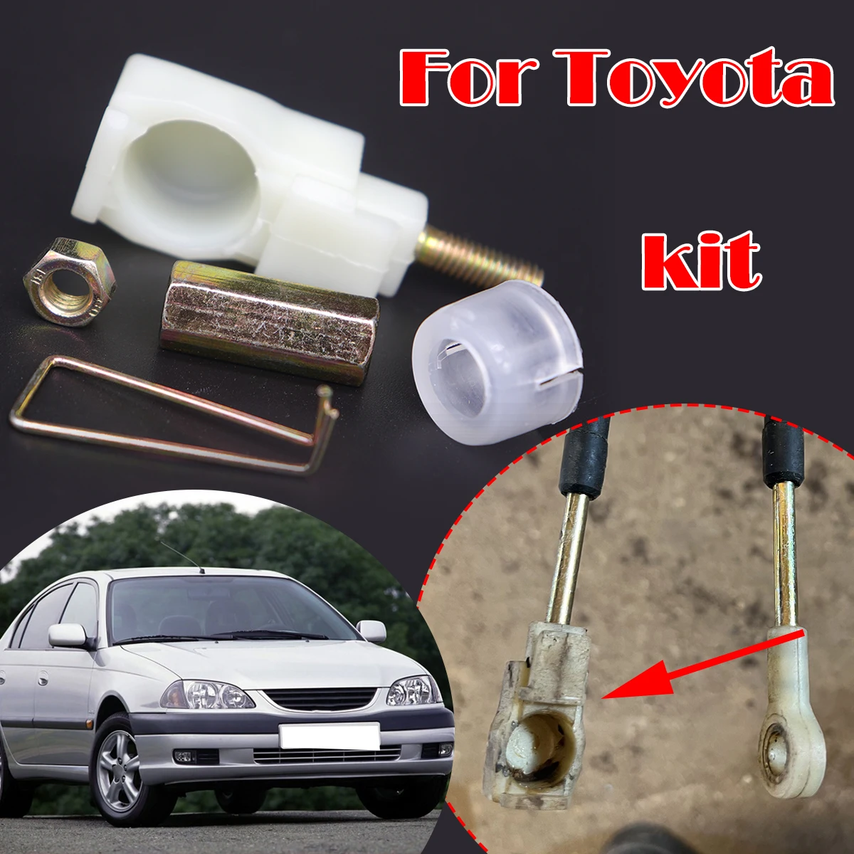 

MT Gear Shift Cable Eyelet Linkage Control Bushing For Toyota Avensis T220 Yaris Corolla RAV4 Shifter Lever End Rod Fix Adapter