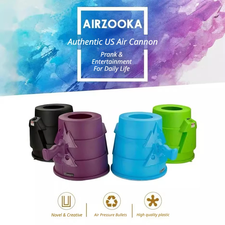 AIRZOOKA Air Blaster Toy Prank Cannon Stress Relief Gadget Shoots Vortex Ring Up to 50ft No Batteries Hand Powered