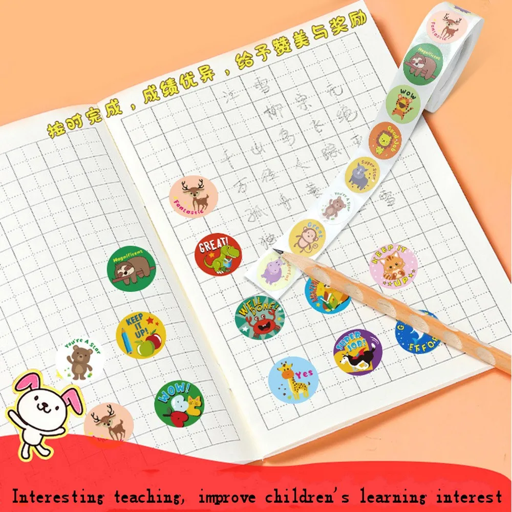 50-500pcs Cute Cartoon Animal Decoration Sticker Cake Label Birthday Wedding Party Sticker Envelope Office Stationery Kids Gift