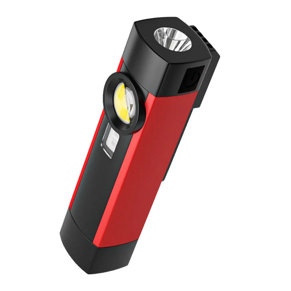 COB LED Flashlight Camping USB Rechargeable Portable UV Torch Light 4 Modes Lighting Working Light with Magnet