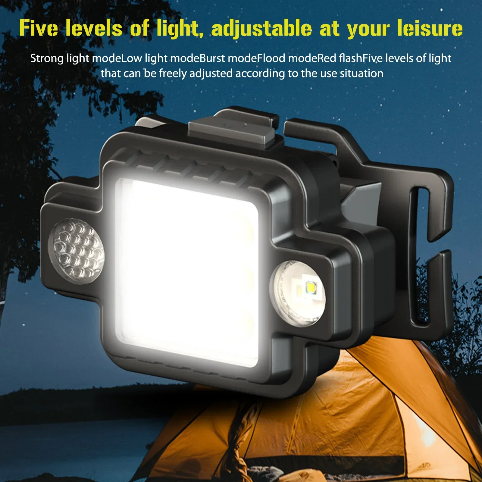 XPE Super Bright Headlamp Rechargeable Multifunction Magnetic Work Light High Range Night Fishing Headlight Keychain Flashlight