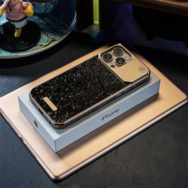 

Для iPhone 16 Pro Max чехол для телефона из углеродного волокна без рамки для iPhone 15 16 Pro Max рассеивание тепла ароматерапия чехол с защитой от падения