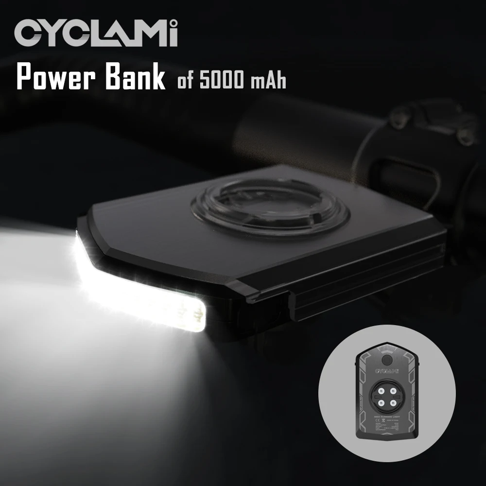 

Велосипедный фонарь CYCLAMI RVL01, передний дневной свет, 5000 мАч, для безопасности и видимости, совместим с Garmin XOSS IGS, зарядка.