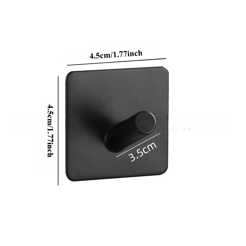 4 قطعة خطاطيف معطف لاصق أسود خطاطيف المناشف الثقيلة رفوف المناشف حامل عصا على خطافات الدش مقاوم للماء لتعليق الفولاذ المقاوم للصدأ