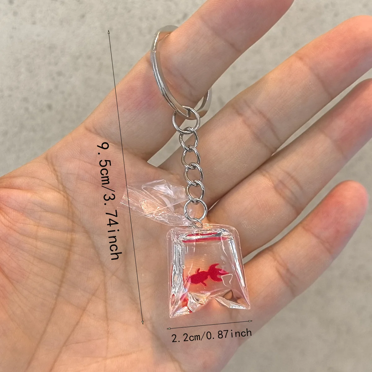 Transparent Goldfish Keychain Fashion Accessories Bag Pendant Gift Decoration Creative Simulation Goldfish Shark Keychain