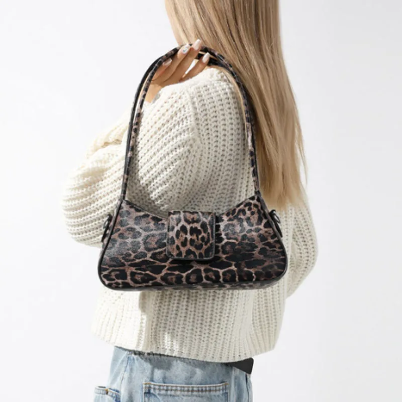 Borsa ascellare con stampa leopardata di alta qualità per borsa da donna 2024 nuova borsa alla moda versatile borsa a tracolla singola