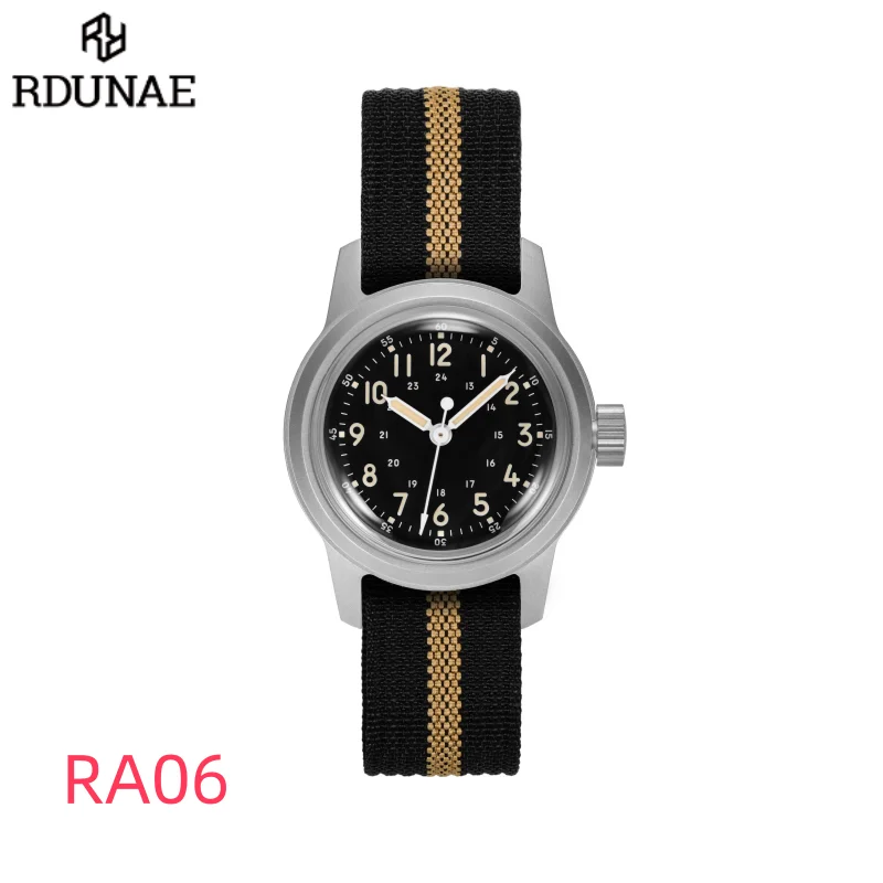 RDUNAE 2024 New Vintage Military Casual Quartz Watch RA06 2035 Movement  K1 Mineral Glass Stainless Steel Waterproof Watch