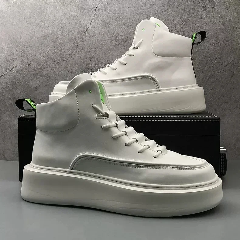 Mens shoes high-top casual sneakers invisible raised heels waterproof comfortable delicate uppers wear-resistant soles men shoe