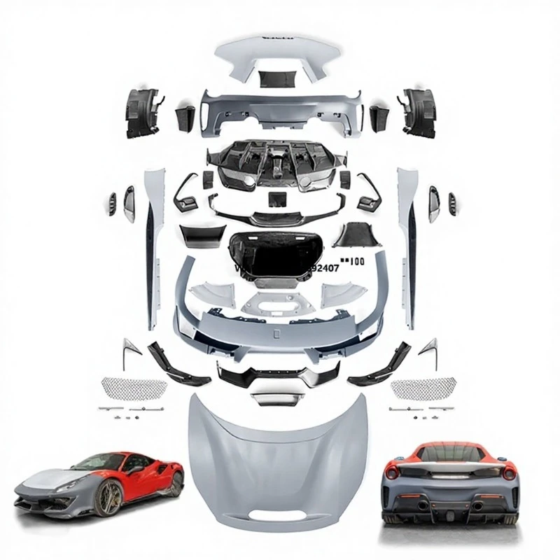 Exterior Tuning 488 P Style Conversion Body Kit for 488 2015-2020 Modified P Style Dry Carbon Auto Parts Car Mod