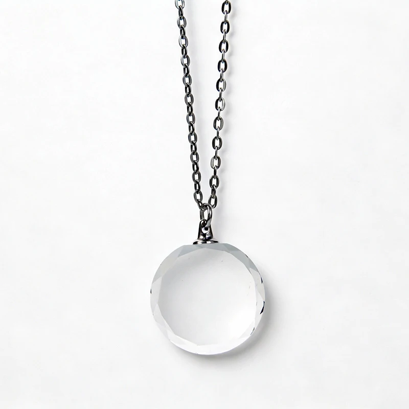 Transparent Blank K9 Round Crystal Necklace for Laser Engraving LOGO Pattern Text Crystal Pendants XTool