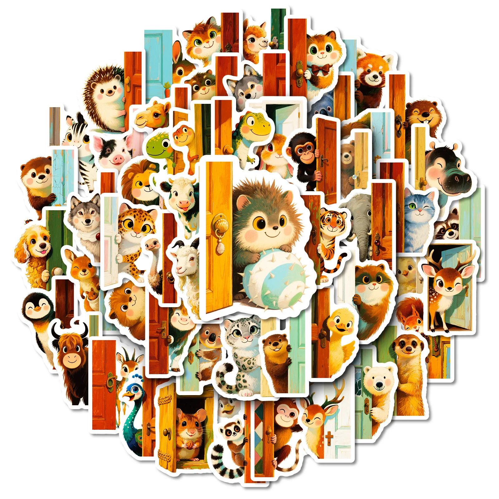 56 قطعة من ملصقات الحيوانات المضحكة المقاومة للماء لتزيين جرافيتي الكرتونية وحقيبة دفتر ملاحظات ذاتية الصنع وشارات ثلاجة الجيتار #3