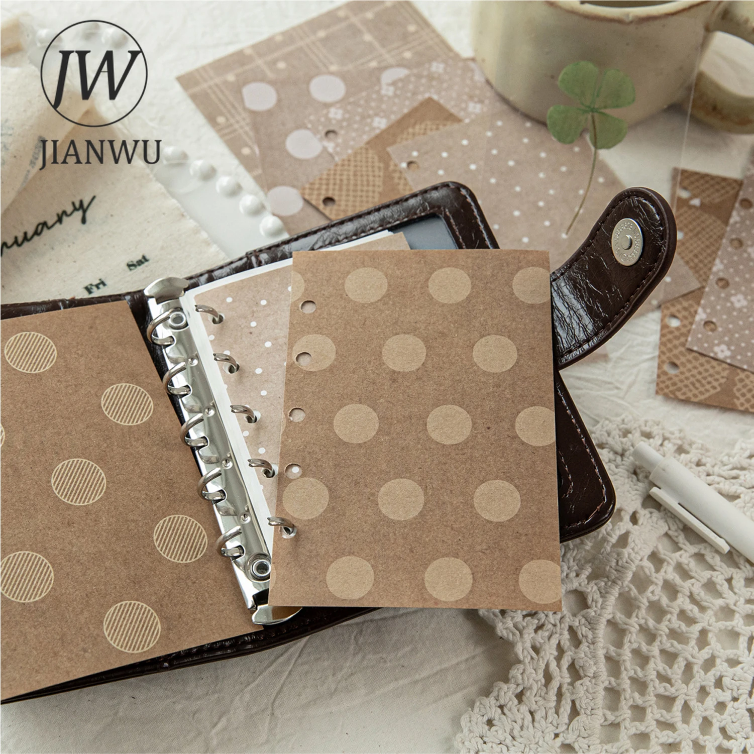 JIANWU Paper Shadow Series Vintage Lace Flower Landscape Collage Scrapbooking Material Paper Creative Junk Journal Stationery