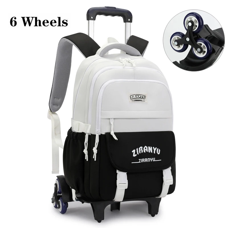 Boys School Trolley Bag with roller School Wheeled bag satchel School Rolling Backpack bags for teenager boys bookbag on wheels