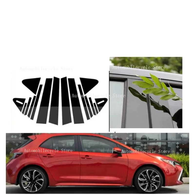 

12pcs Gloss Black Pillar Posts Door Trim Moulding Window Cover Fit For Toyota Corolla (E210) Hatchback 2019 2020 2021 2022 2023