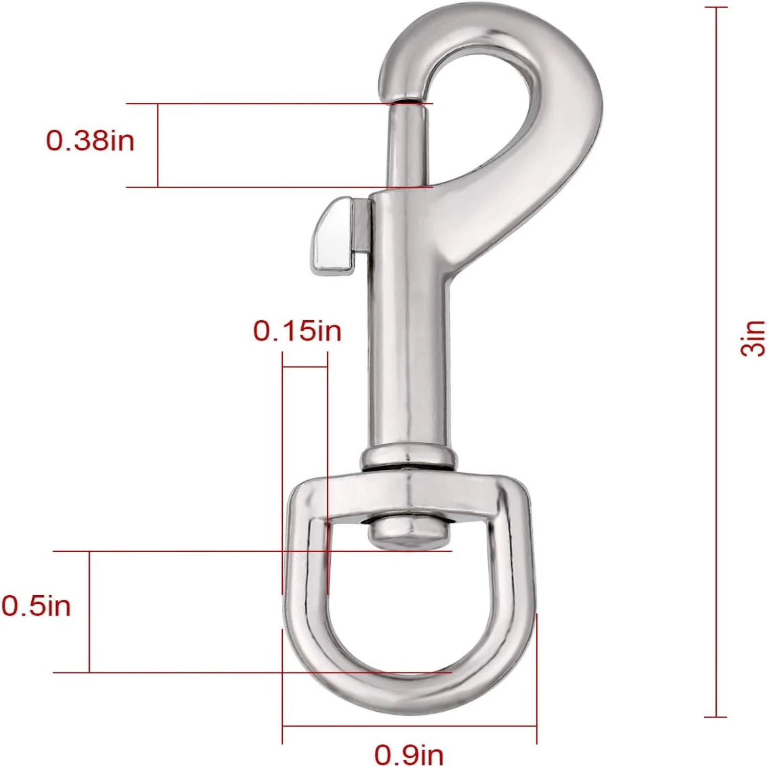 

Enhanced Durability: Durable, Reliable, and Trusted 3-Inch 6-Pack of Heavy Duty Swivel Snap Clips for Pet Collar, Dog Leash, and