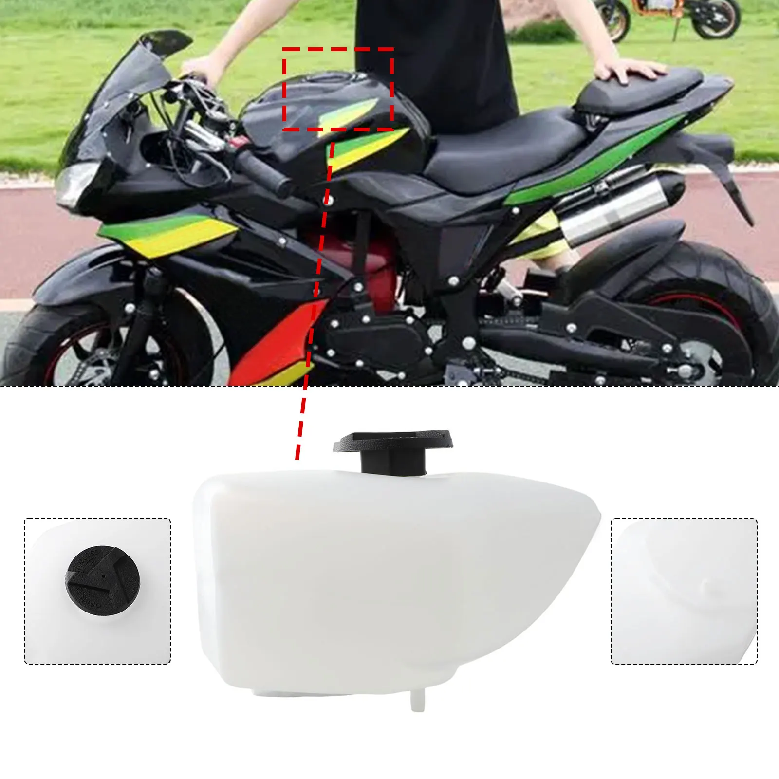 Practical and Exquisite Plastic Fuel Petrol Gas Tank for Gas Powered For 2 Stroke Mini Bikes (47CC 49CC) For 2L Capacity