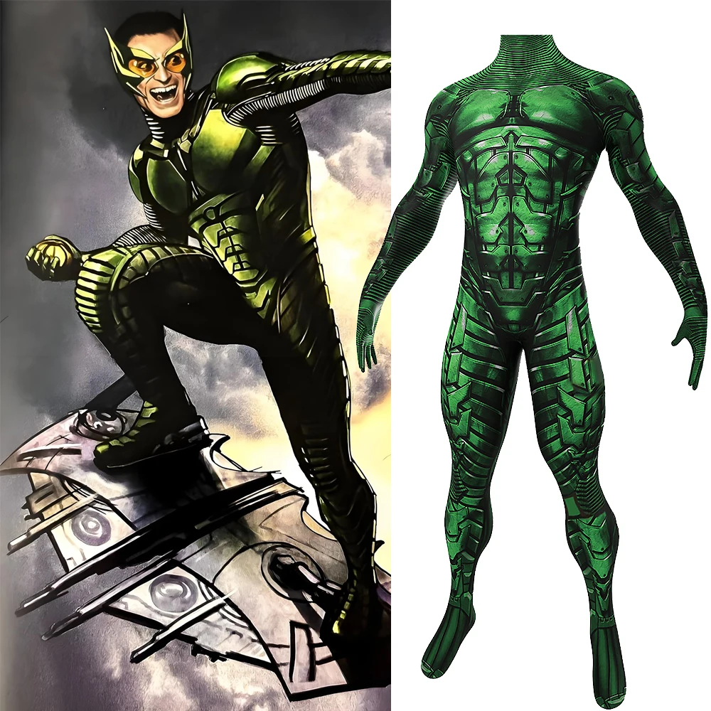 Marvel Green Goblin Cosplay Norman Osborn disfraces 3D impresora LICRA Zentai mono monos disfraces de Halloween adultos niños