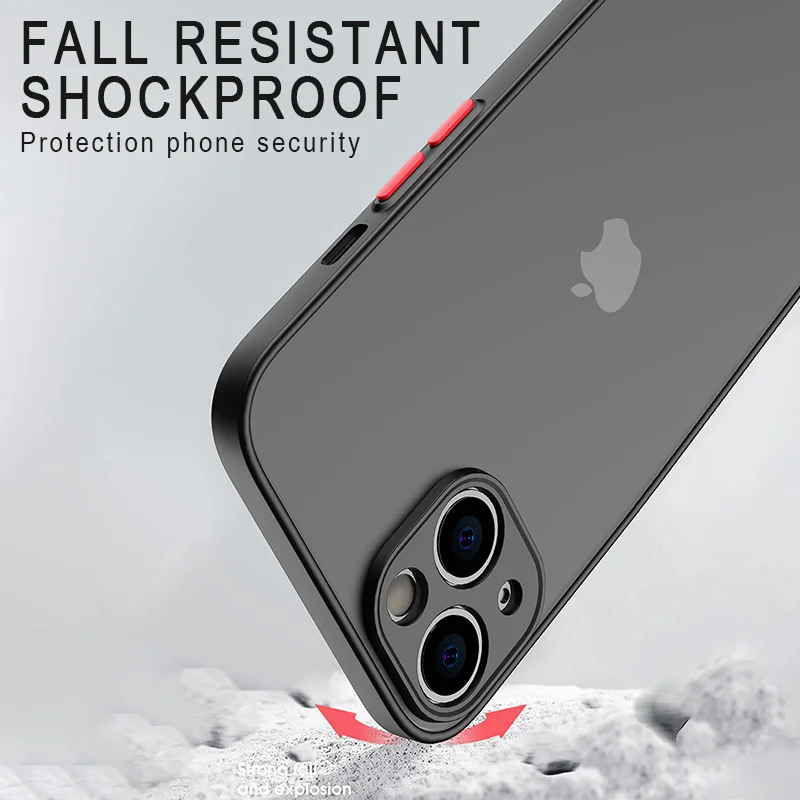 Funda de teléfono mate para IPhone 13, 12, 11, 14 Pro Max, Mini funda de silicona suave de lujo a prueba de golpes para IPhone X, XS Max, XR, 6, 7,