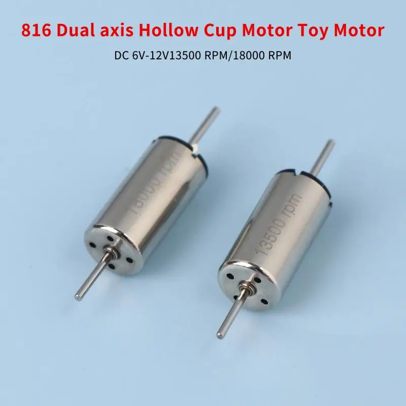 Metal Tiny 816 Coreless Motor Dual Shaft DC 12V 13500RPM 18000RPM High Speed Strong Magnetic For RC Rail Train Drone Toy