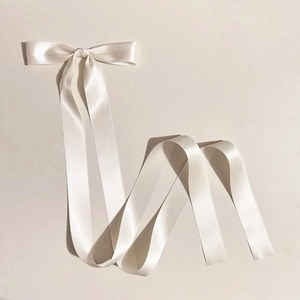 

Sweet Long Ribbon Bow Hair Clip JK Style Big Bowknot Barrette Hair Ornament Hair Decor