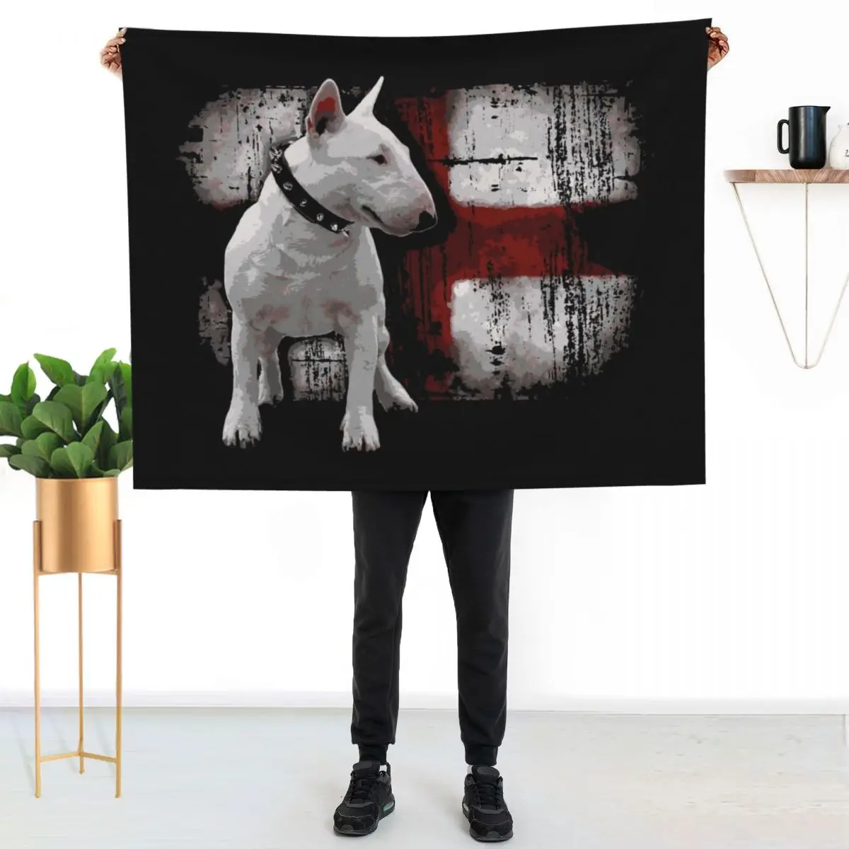 

English Bullterrier Love Throw Blanket Soft Solid Color Blanket for Couch Bed