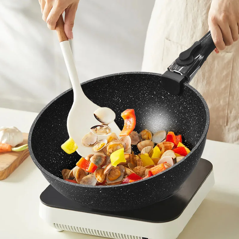 Universal Non-Stick Pot Kitchenware Set, Removable Handle Pot Gift Box