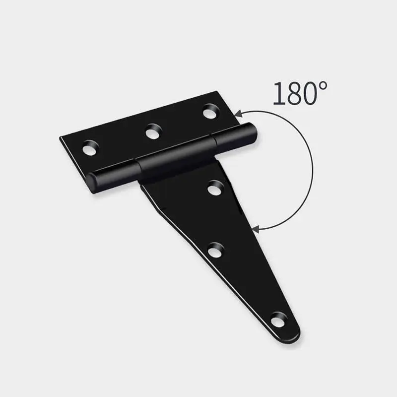 1PC Black T-Shaped Triangular Iron Hinge for Cabinet Shed Wooden Gate Hinges Hardware Rust Proof Light Duty Shed Accessories New