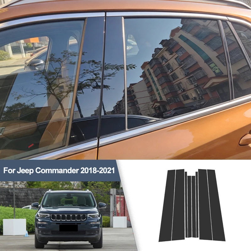 For Jeep Commander 2018-2021 B/C Pillar Post Stickers PC Window Middle Pillar Trim Decorative Car Exterior Accessories