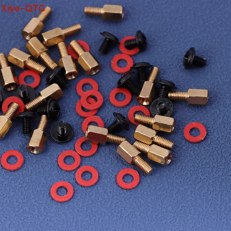 Hot! 60Pcs Computer PC Case Motherboard Riser Screws 6-32-M3 Insulation Washers For Case Fans 6.5mm Brass Standoff