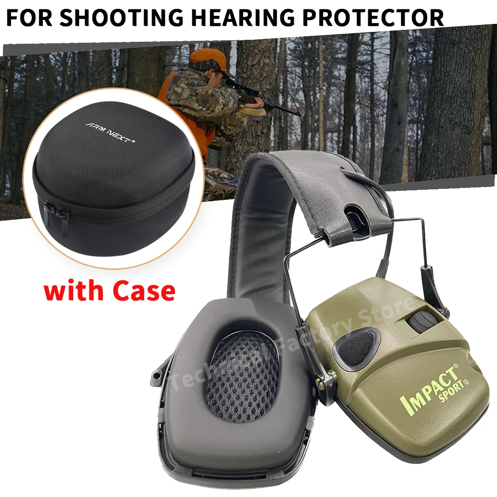 Electronic Shooting Earmuff Sport Anti-noise Ear Protector Sound Amplification Tactical Hear Protective Headset with Bag